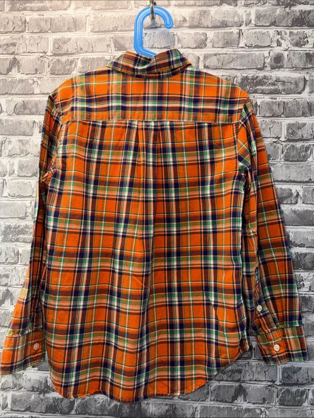 Boy's Ralph Lauren Orange Plaid‎ Cotton Button-Down Shirt